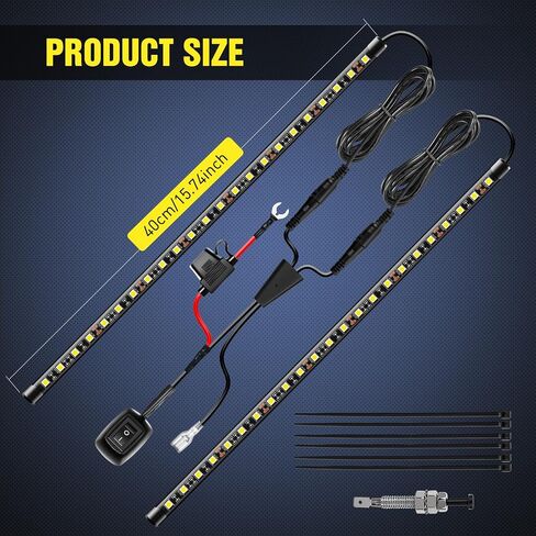 Nilight تحت غطاء محرك السيارة ضوء قطاع 30LED مقاوم للماء Underhood ضوء العمل مع تشغيل/إيقاف التبديل بليد فيوز محرك خليج إصلاح الضوء الأبيض 12 فولت لسيارة شاحنة SUV in Kuwait