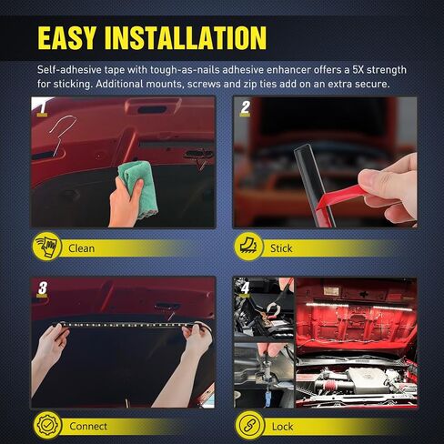 Nilight تحت غطاء محرك السيارة ضوء قطاع 30LED مقاوم للماء Underhood ضوء العمل مع تشغيل/إيقاف التبديل بليد فيوز محرك خليج إصلاح الضوء الأبيض 12 فولت لسيارة شاحنة SUV in Kuwait