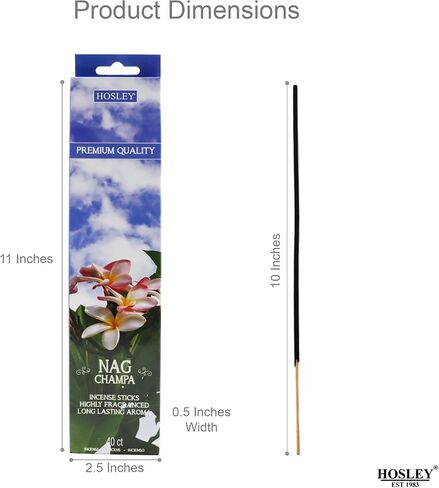 Hosley Serenity Patchouli Incense Sticks Essential Oils Infusion for Long-Lasting Aromatherapy Bliss Holistic Relaxation in Every Box Pack of 240 Incense Stick in Kuwait