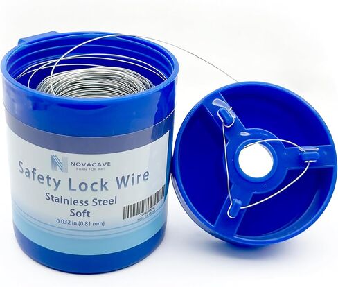 سلك قفل أمان من الفولاذ المقاوم للصدأ 304، 0.02 بوصة (0.51 مم)، علبة توزيع 1.2 رطل، 1013 قدم in Kuwait