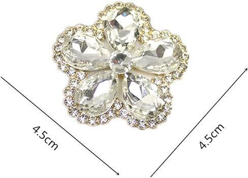 Rhinestone Crystal Shoe Clips Charm Decoration Clips for Shoes Metal Shoes Clip Accessories 1 Pair in Saudi Arabia