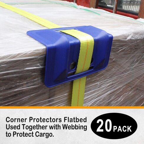 ENJ 20 Pack Black Flatbed Edge Protectors for Cargo Loads Corner Protectors Flatbed Used Together with Webbing to Protect Cargo in Kuwait