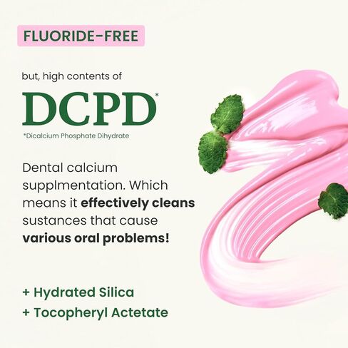 [Euthymol] Natural Flouride-Free Formula/Strong Mint Flavor for Fresh Breath, 3.7 oz | Classic Pink Toothpaste for Fresh Breath, Plaque & Tartar Remover | Travel Size Aluminum Recyclable Tube in Kuwait