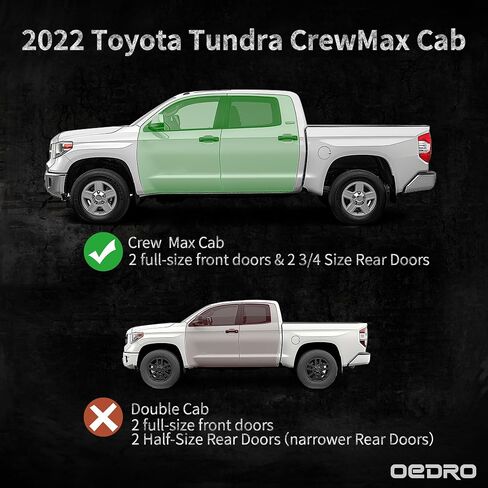 لوحات تشغيل OEDRO مقاس 6 بوصات متوافقة مع كابينة Toyota Tundra CrewMAX موديل 2022-2024، وخطوات جانبية مثبتة بمسامير مطلية بالمسحوق باللون الأسود وشريط Nerf أحمر عالي اللمعان in Kuwait