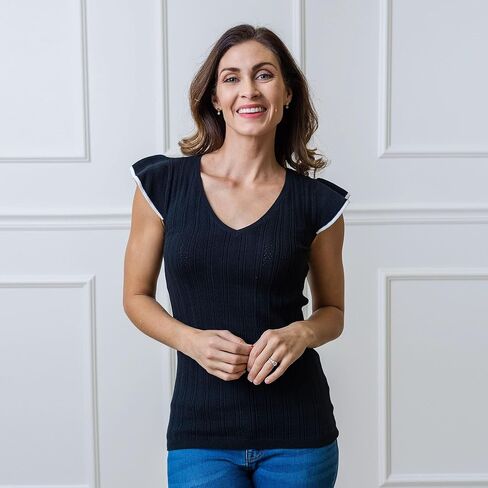 Hope & Henry Women's V-Neck Sweater Tank in Kuwait