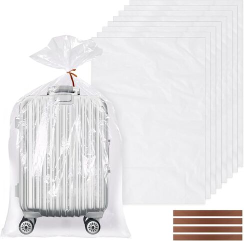 4 Pack Large Clear Plastic Bags, 40" x 60" Moistureproof Dustproof Large Storage Bags, Reusable Giant Extra Luggage Storage Bags for Luggage, Suitcase,Furniture, Chair, Kids Bike (Include 4 Ties) in Kuwait