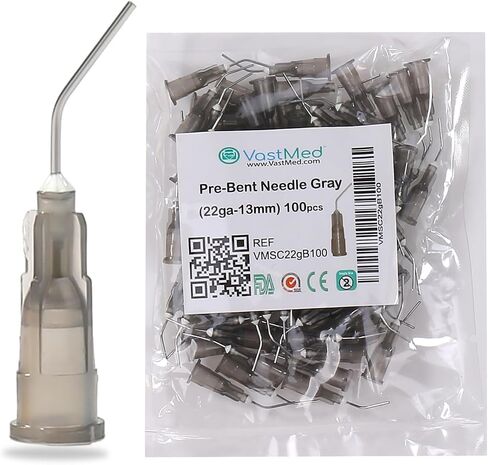 100PCs Dental Grade 18G Pre Bent Flow Dispensing Etch Tips by VASTMED | Blunt Tip Dispensing Disposable Oral Irrigation Tips for Multi-Use in Kuwait