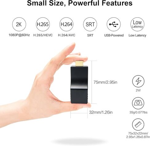 DDMALL HDMI Video Decoder 4K، H.265 H.264 SRT فك تشفير تدفق IP، مخرج إدخال 2160p60، زمن انتقال منخفض، موديل HDD-20 in Kuwait