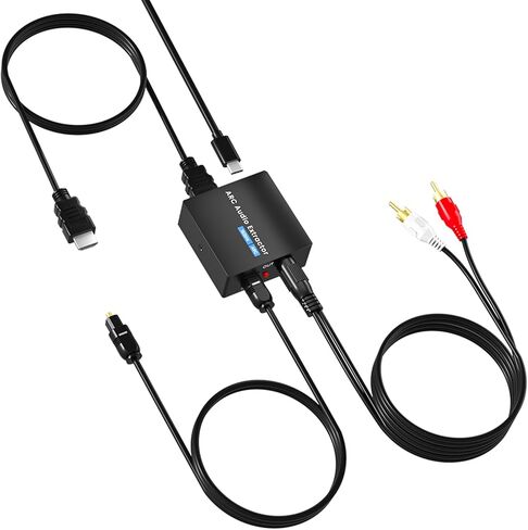 محول HDMI ARC، مستخرج صوت ARC مع TOSLINK SPDIF/محوري وتناظري رقمي 3.5 مم L/R ستيريو HDMI ARC إلى RCA محول صوت متوافق مع مكبر صوت HDTV in Kuwait