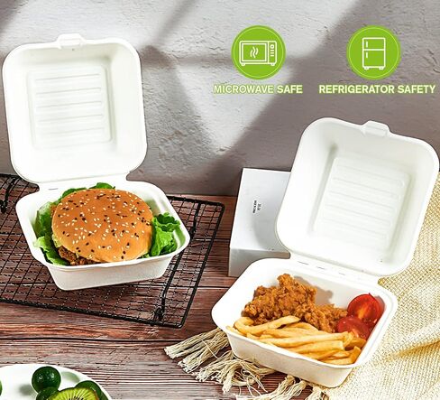 ECOLipak Clamshell Take Out Food Containers, 9 * 6 inch 75-Pack Disposable To Go Containers, To Go Boxes for Food Salad in Kuwait
