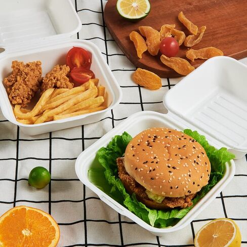 ECOLipak Clamshell Take Out Food Containers, 9 * 6 inch 75-Pack Disposable To Go Containers, To Go Boxes for Food Salad in Kuwait