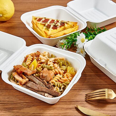 ECOLipak Clamshell Take Out Food Containers, 9 * 6 inch 75-Pack Disposable To Go Containers, To Go Boxes for Food Salad in Kuwait