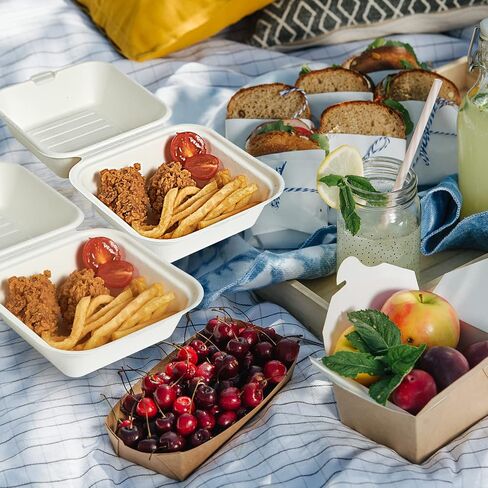ECOLipak Clamshell Take Out Food Containers, 9 * 6 inch 75-Pack Disposable To Go Containers, To Go Boxes for Food Salad in Kuwait