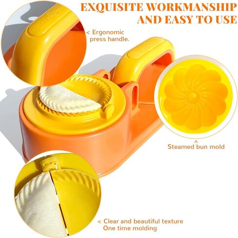 3 in 1 Dumpling Maker Machine, Dough Presser Dumpling Press Wrapper, Home DIY Dumpling Bao Bun Empanada Mold Making Tool (white) in Kuwait