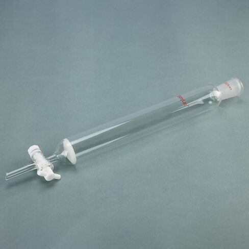 stonylab Chromatography Column, 1.5 inch Inner Diameter, 10 inch Effective Length, G2 Sintered Disc, 24/40 Ground Joint, High Borosilicate Glass for Laboratory Use in Kuwait