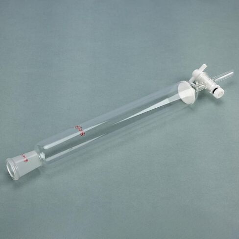 stonylab Chromatography Column, 1.5 inch Inner Diameter, 10 inch Effective Length, G2 Sintered Disc, 24/40 Ground Joint, High Borosilicate Glass for Laboratory Use in Kuwait