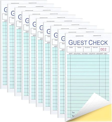 XKDOUS 6 Pack Server Books, Server Note Pads, Guest Check Books for Servers, Waitress Notepads for Restaurants, 300 Orders Total in Kuwait
