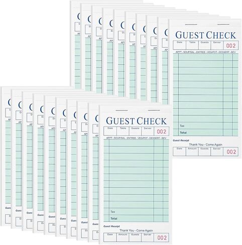 XKDOUS 6 Pack Server Books, Server Note Pads, Guest Check Books for Servers, Waitress Notepads for Restaurants, 300 Orders Total in Kuwait