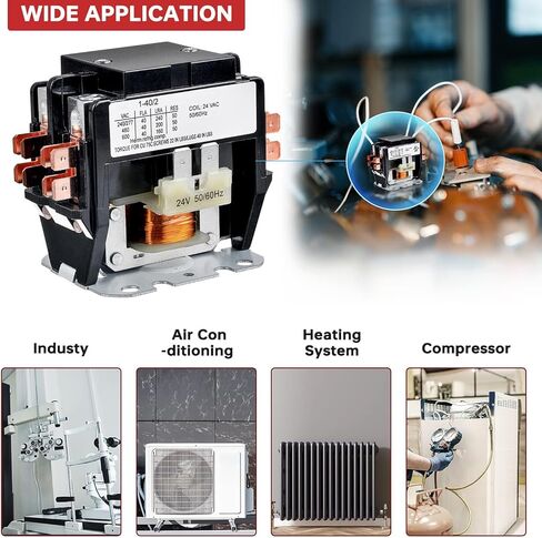 BOJACK 2 Poles FLA 40 Amp Coil 24 VAC Air Conditioner Condenser Compressor Contactor AC Definite Purpose Contactor in Kuwait