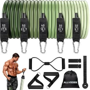 Resistance Bands, Resistance Band Set, Workout Bands, Exercise Bands for Men and Women, Exercise Bands with Door Anchor, Handles, Legs Ankle Straps for Muscle Training, Physical Therapy, Shape Body in Saudi Arabia