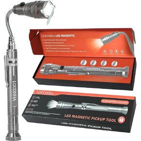 LOCONHA Magnetic Pickup Tool with LED Lights, Telescoping Magnet Flashlight, Cool Gadget Birthday Gifts Christmas Day Gifts for Men, Handyman, Husband, Boyfriend, Him, Father, Dad