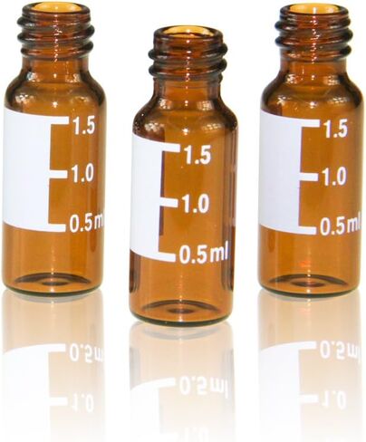 Autosampler Vial, Clear Chromatography Lab Vial, HPLC LC GC 1.5 ml Wide Opening Short Screw-Thread Sample Vial with Write-on Spot, Clear, 12x32 mm, 8-425 Top Type, 100 pcs/pk by ALWSCI in Kuwait
