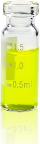 Autosampler Vial, Clear Chromatography Lab Vial, HPLC LC GC 1.5 ml Wide Opening Short Screw-Thread Sample Vial with Write-on Spot, Clear, 12x32 mm, 8-425 Top Type, 100 pcs/pk by ALWSCI in Kuwait