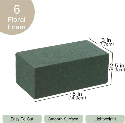 Crafare 6x3x2.5 بوصة كتل رغوة الأزهار الرطبة صغيرة الحجم الطوب الرغوي لترتيبات الزهور الاصطناعية الطازجة الزفاف محور ديكور المنزل الطرف حزمة من 6، الأخضر in Kuwait
