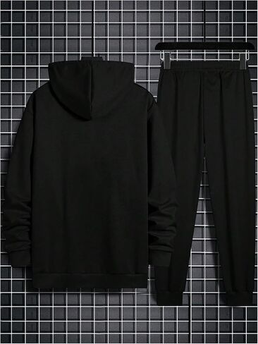 Men's 2 Piece Athletic Jogging Suits Long Sleeve Graphic Hoodies and Drawstring Drippy Jogger Sweatpants Set in Kuwait