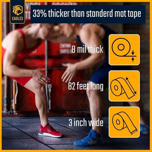 4 Inch Clear Mat Tape for Wrestling Grappling Gymnastics Jiu Jitsu MMA Floor | Exercise Roll Out Mats Foam Tiles | Home Mats & Gym Floor Tape in Kuwait