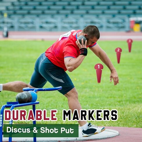10 Pcs Black Discus Shot Markers with Spiked Tips Metal Shot and Discus Throw Markers Number 1-10 Track and Field Equipment High Visibility for Competitions and Training, 7 x 2.5 Inches in Kuwait