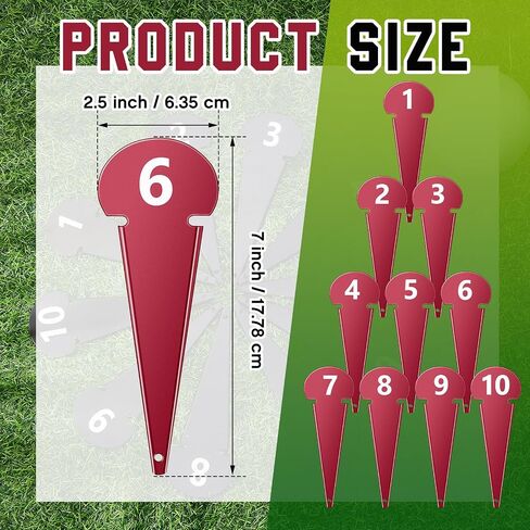10 Pcs Black Discus Shot Markers with Spiked Tips Metal Shot and Discus Throw Markers Number 1-10 Track and Field Equipment High Visibility for Competitions and Training, 7 x 2.5 Inches in Kuwait