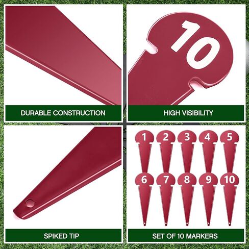 10 Pcs Black Discus Shot Markers with Spiked Tips Metal Shot and Discus Throw Markers Number 1-10 Track and Field Equipment High Visibility for Competitions and Training, 7 x 2.5 Inches in Kuwait