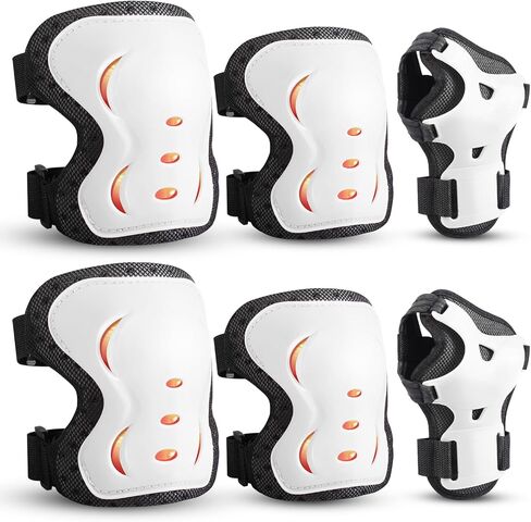 Kids/Youth/Adult Knee Pads Elbow Pads with Wrist Guards Protective Gear Set 6 Pack for Rollerblading Skateboard Cycling Skating Bike Scooter Riding Sports in Kuwait