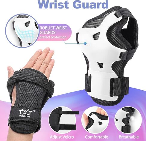 Kids/Youth/Adult Knee Pads Elbow Pads with Wrist Guards Protective Gear Set 6 Pack for Rollerblading Skateboard Cycling Skating Bike Scooter Riding Sports in Kuwait