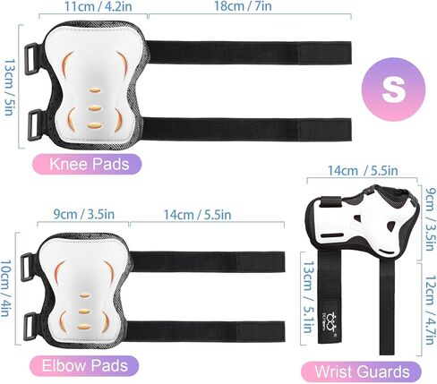 Kids/Youth/Adult Knee Pads Elbow Pads with Wrist Guards Protective Gear Set 6 Pack for Rollerblading Skateboard Cycling Skating Bike Scooter Riding Sports in Kuwait