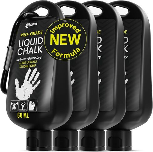 Pro Grade Liquid Chalk (60 ML) Mess-Free Chalk for Weightlifting, Gymnastics Rock Climbing, Dancing, Pole Grip - Sports & Workout Chalk - Sweat-Resistant Long Lasting for Stronger Grip Gym Accessories in Kuwait