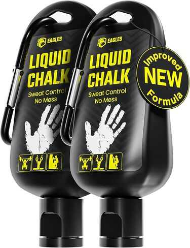 Pro Grade Liquid Chalk (60 ML) Mess-Free Chalk for Weightlifting, Gymnastics Rock Climbing, Dancing, Pole Grip - Sports & Workout Chalk - Sweat-Resistant Long Lasting for Stronger Grip Gym Accessories in Kuwait