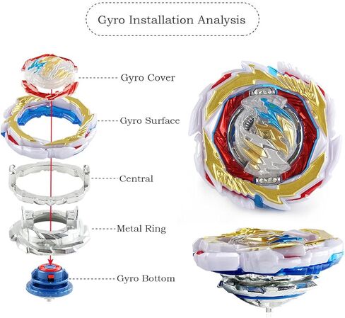 لعبة Battling Tops Burst Superking B-185 Vanish Fafnir .Tp .Kc-3 لعبة مدببة Kick-3 الدوران الأيسر للأطفال مع قاذفة شرارة in Kuwait