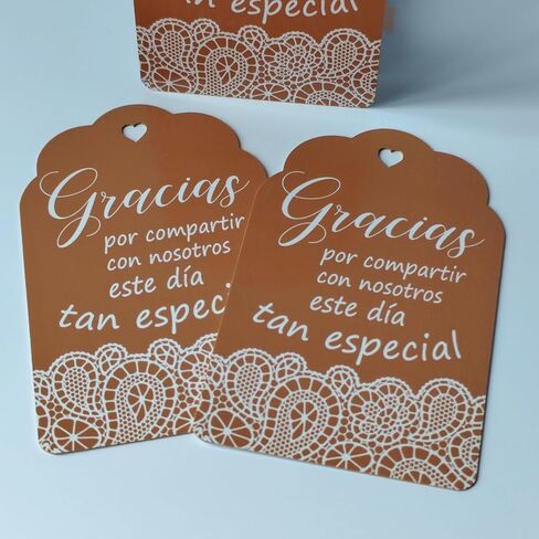 Handra 50pcs Gracias Gift Tags, Spanish Wedding Favor Tags, Thank You Tags, etiqueta de Regalo Gracias por compartir con nosotros este día tan Especial (White) in Kuwait