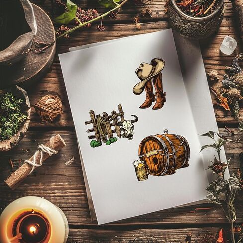 GLOBLELAND Western Cowboy Themed Clear Stamps Vintage Silicone Clear Stamp Set for Craft Decor DIY Scrapbooking, Postcards in Saudi Arabia