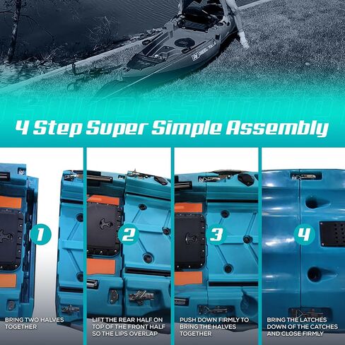 10.8ft Rapido Modular Propeller Drive Fishing Kayak | Super Lightweight, 400lbs Capacity | Easy to Store - Easy to Carry | Beats Inflatables | No roof Racks - no Wall Racks in Kuwait