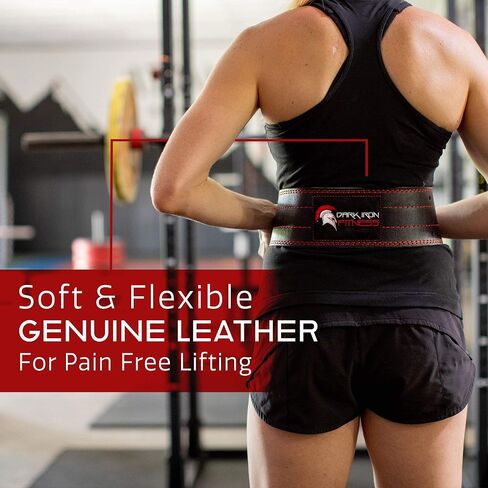 Dark Iron Fitness Weight Lifting Belt - Men & Women - All Leather Gym Belts for Weightlifting, Powerlifting, Strength Training, Squat, Deadlift Workout - Up to 600 Lbs in Kuwait