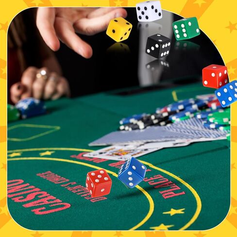 36 Piece 19mm Casino Theme Party Dice Sets Acrylic Large D6 Dice Bulk Red, Black, White Opaque Dice for Casino Theme Party Board Games Birthday Party Supply in Saudi Arabia