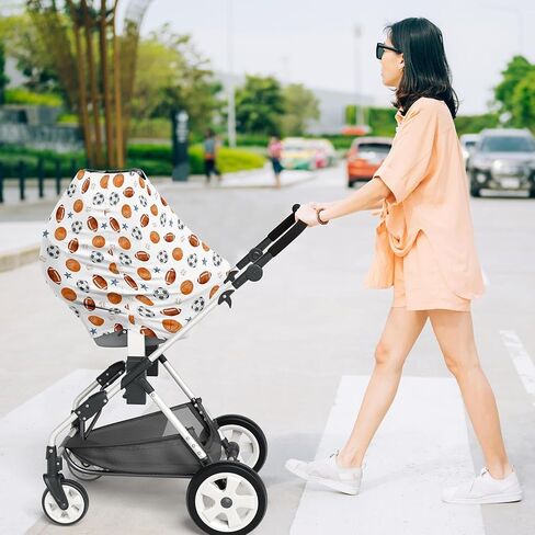 Sweet Jojo Designs Red and Blue Construction Truck Boy Infant Baby Car Seat Cover Nursing Breastfeeding Shopping Cart Stroller Canopy - Grey Yellow Orange Brown Black and White Transportation in Kuwait