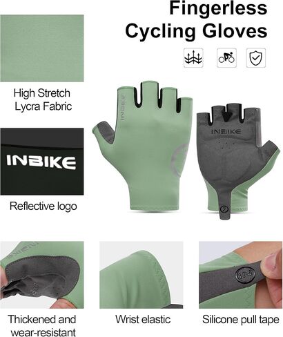 قفازات INBIKE لركوب الدراجات للرجال، قفازات دراجة مسامية للرجال لركوب الدراجات، قفازات خفيفة الوزن نصف إصبع لركوب الدراجات على الطريق مع وسادة مضادة للانزلاق ممتصة للصدمات، قفازات ركوب الدراجات MTB بدون أصابع in Saudi Arabia