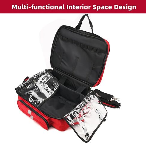 Medical Bag Empty First Aid Bag First Responder Bag for Trauma,Emergency Bag Medical Bag Organizer，Trauma Bag, Medical Bag for Nurses,Home Health Care, EMT(Bag Only) in Kuwait