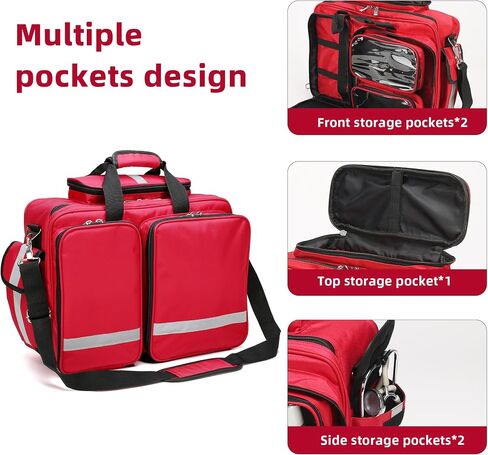 Medical Bag Empty First Aid Bag First Responder Bag for Trauma,Emergency Bag Medical Bag Organizer，Trauma Bag, Medical Bag for Nurses,Home Health Care, EMT(Bag Only) in Kuwait
