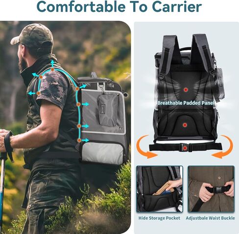 Petsfit Bird Carrier with Anti-Pecking Band,Bird Backpack Carrier with 2 Level Height to Adjust Standing Perch and Shade Cover Blue in Saudi Arabia