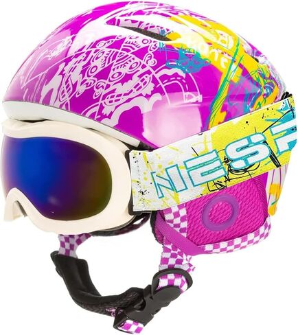 Toddler and Kids Ski Helmet Snowboard Helmet with Googles Combo Pack Sled Helmet Lightweight Small Size Suggest Age 2-6 Years ASTM Certified in Kuwait